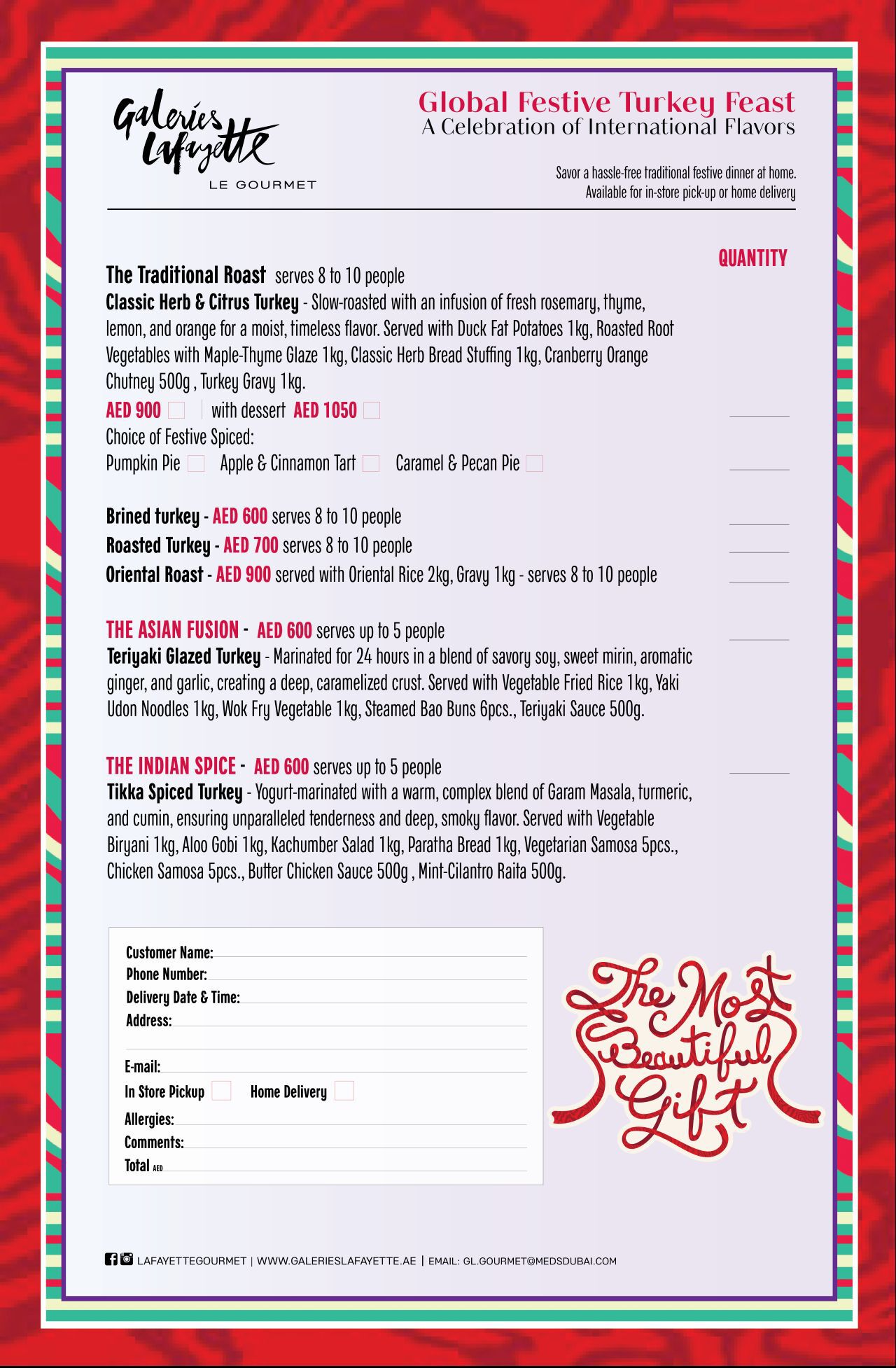 Galeries Lafayette Le Gourmet Festive Menu