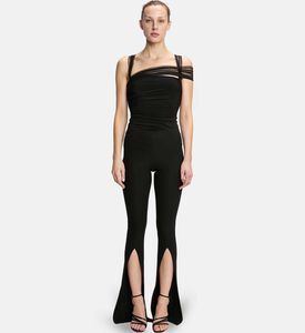 Draped Shoulder Ruched Bodysuit