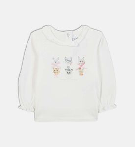 Cat-print Long-sleeve T-shirt