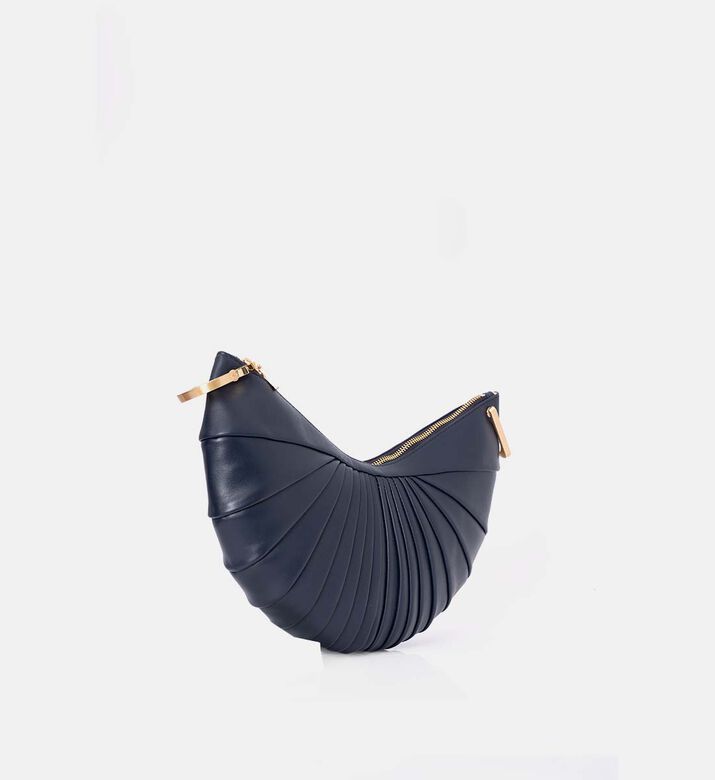 Ubah Italian Leather Seashell Clutch