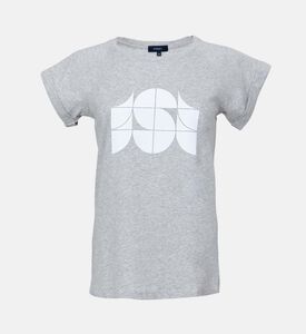 تيشيرت فالنتينا بطبعة حريرية قطن وكتان جيرسيه