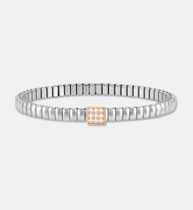 Nomination Pave-set Rose Gold-tone Square Charm Link Bracelet, Packshot View