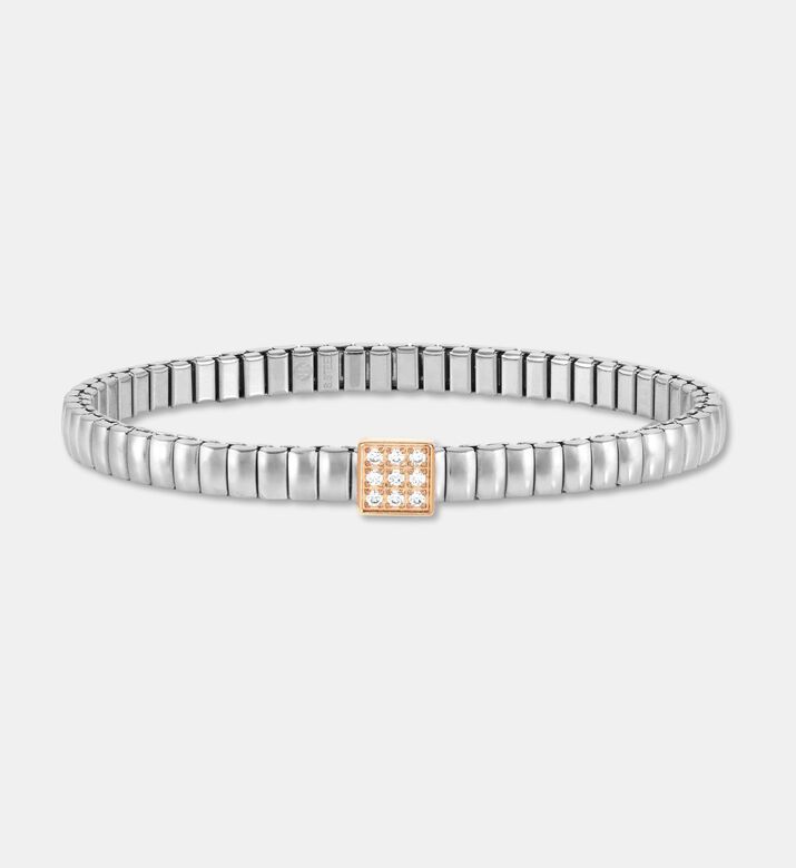 Nomination Pave-set Rose Gold-tone Square Charm Link Bracelet, Packshot View