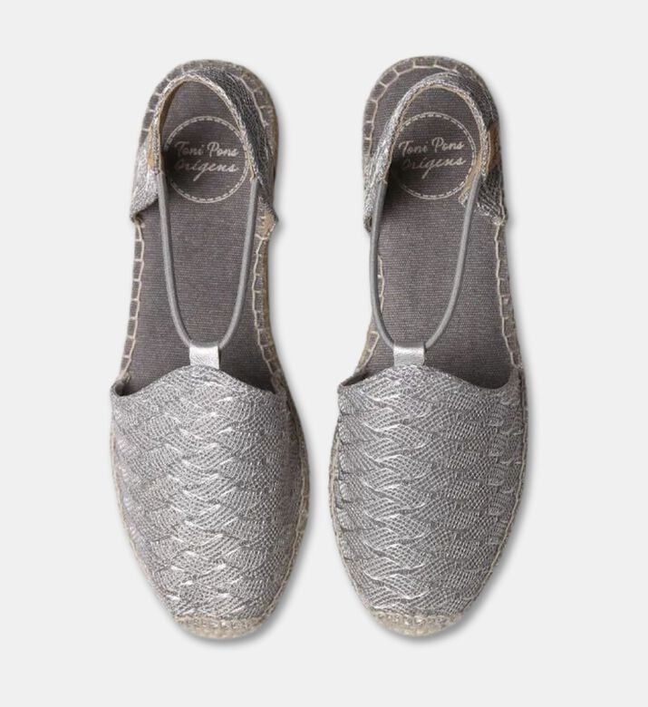 Toni Pons Elastic Slingback Woven Espadrilles, Silver, Eu-36, Packshot View