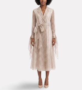 Savanna Coat Silk, Brown, Model View