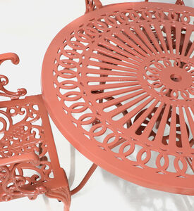 طاولة طعام بيسترو حمراء بـ 4 كراسي