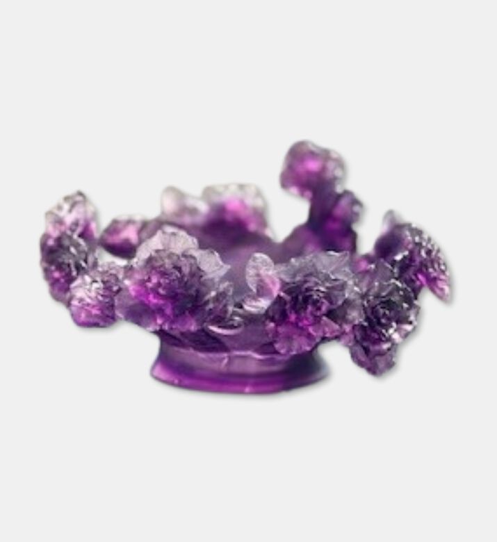 Cristal de Paris Bowl Desert Rose Flower, Purple, Packshot View