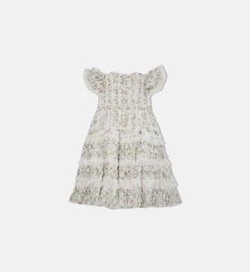 Floral Embroidered Ruffled Dress