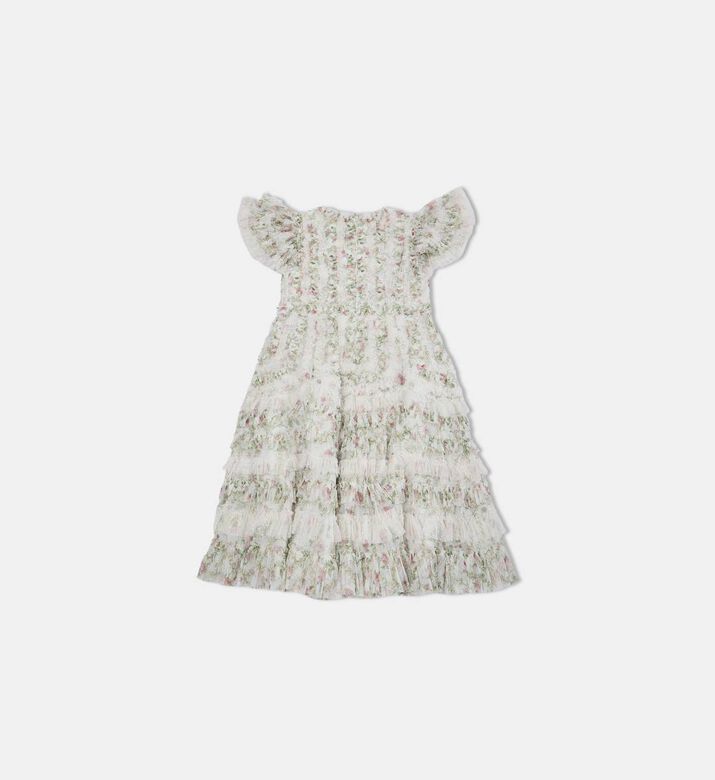 Floral Embroidered Ruffled Dress