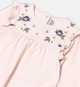 Cotton Floral-embroidery Flared Top