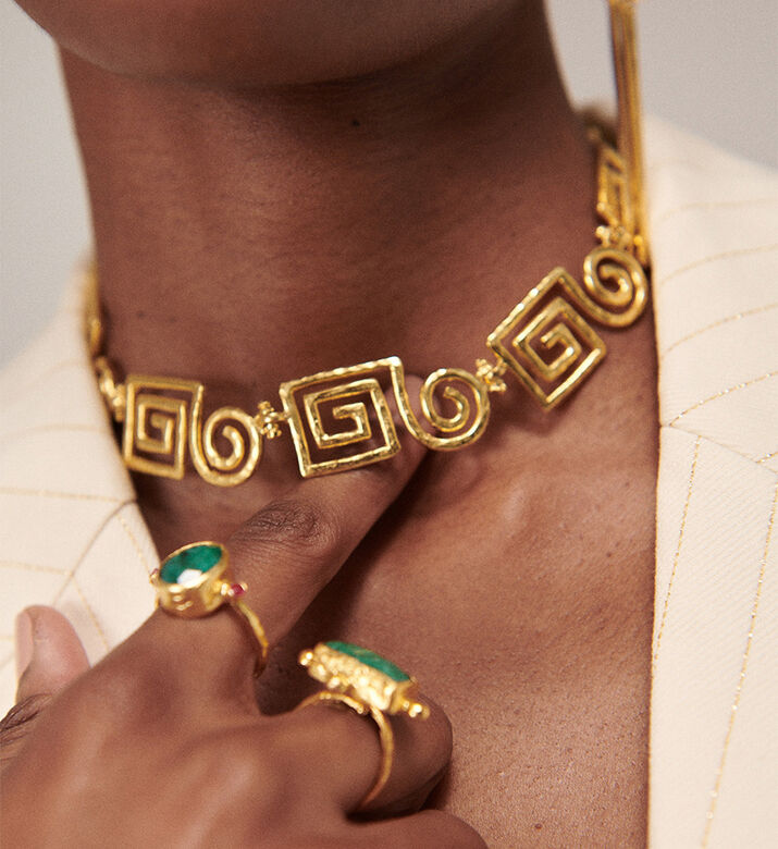 Ottoman Hands Necklace Megara Geo Spiral, Packshot View Ottoman Hands Necklace Megara Geo Spiral, Packshot View