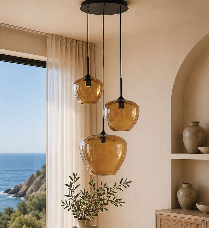 Light and Living Mayson Glass Pendant Lamp, Packshot View