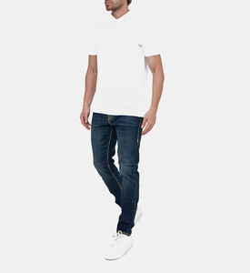Slim-fit Contrasted Lines Denim Pants Slim-fit Contrasted Lines Denim Pants