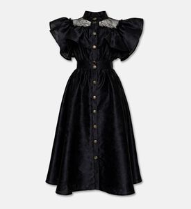 Poca and Poca Ruffled Jacquard Short-sleeve Midi Dress, Packshot View