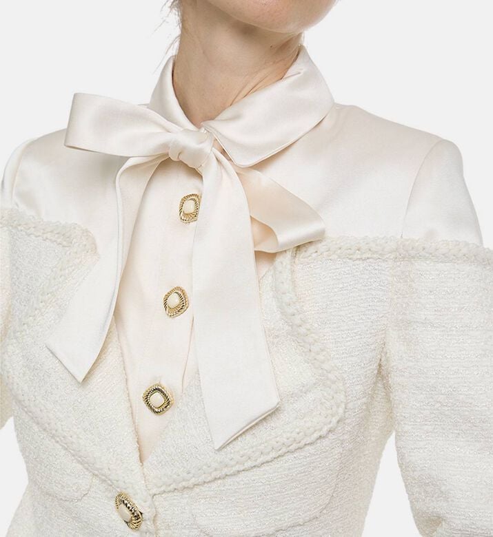 Edward Achour Paris Textured Button-front Coat, Model View Edward Achour Paris Textured Button-front Coat, Model View