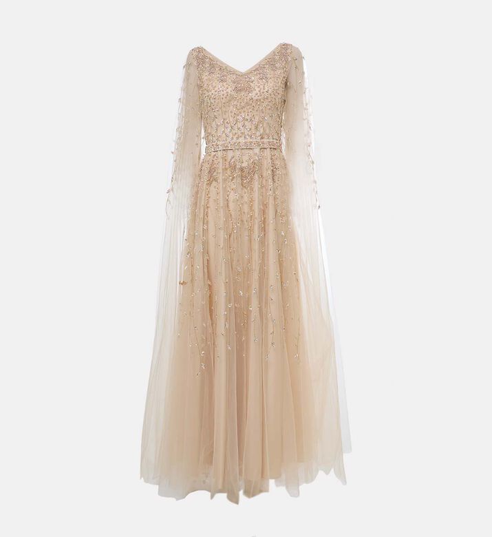 Sequin-embellished V-neck Dress