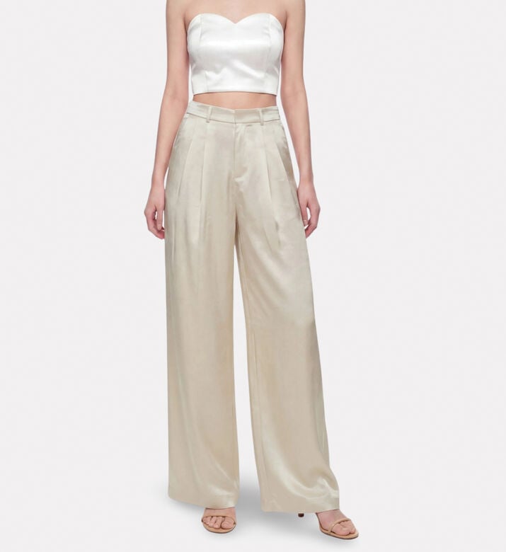 JW PEI Satin Wide-leg Trousers, Model View