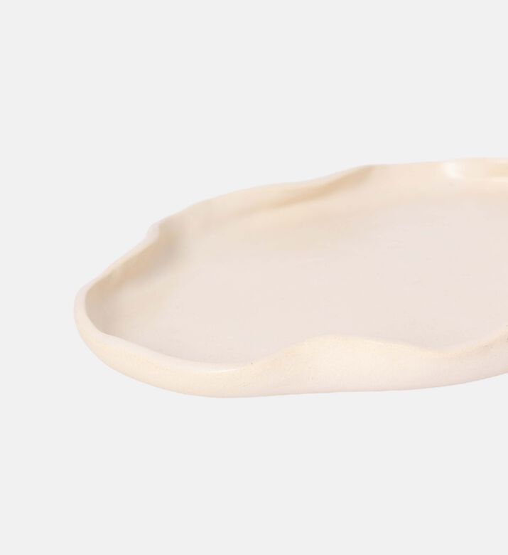 صينية متوسطة الحجم سيراميك بتصميم متموج