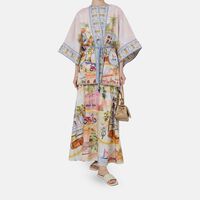 Printed Three-quarter Sleeve Kimono