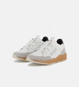 حذاء سنيكرز بأربطة بخامات مختلطة