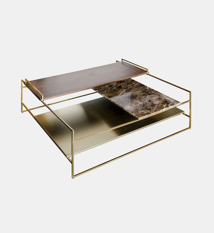 Architect Marble Wood Coffee Table