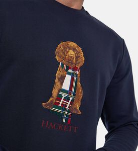 Hackett London Printed Crewneck Long-sleeve Sweater, Blue, Xl, Model View