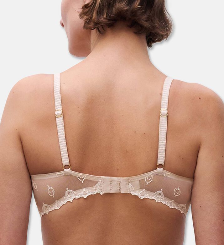 Chantelle Regular-fit Lace Demi Bra, Beige, 90, E, Model View