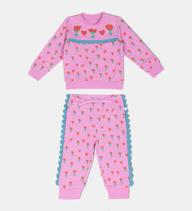 Tulips Fleece Printed Tracksuit