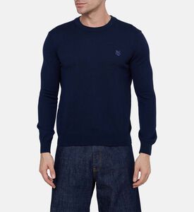 سترة بقصة عادية ورقعة رأس ثعلب جريئة