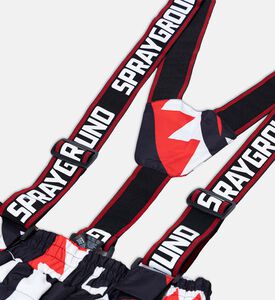 All-over Logo-print Suspender Down Pants