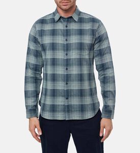Vince Check-print Long-sleeve Shirt, Model View