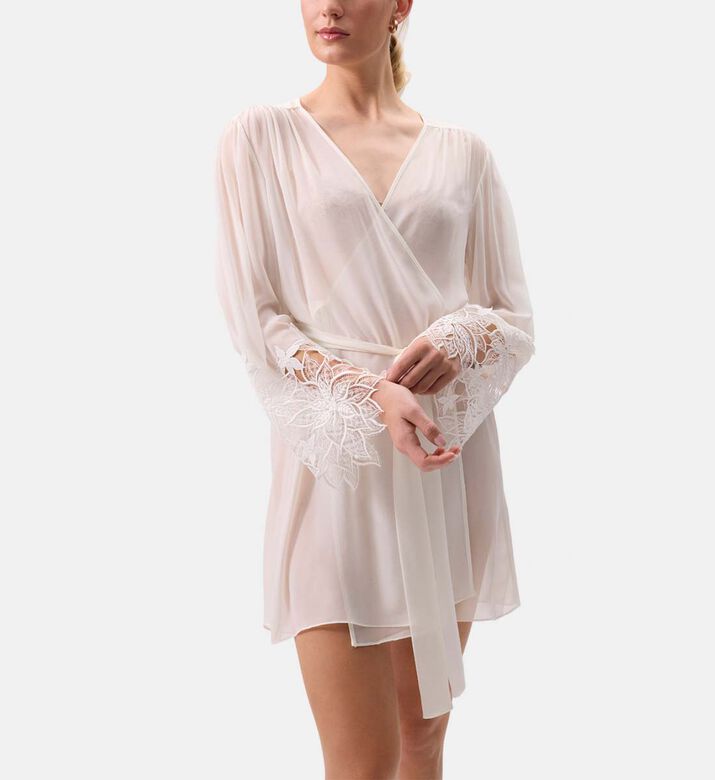 Rya Delight Floral-embroidery Long-sleeve Cover-up, Model View