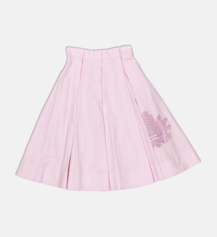 Pleated Design Flared Skirt