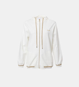 هودي مزين بلوغو مطرز بسحاب