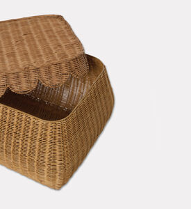 Home Deco and More Large Rectangular-shape Laundry Basket, Beige, M, Packshot View