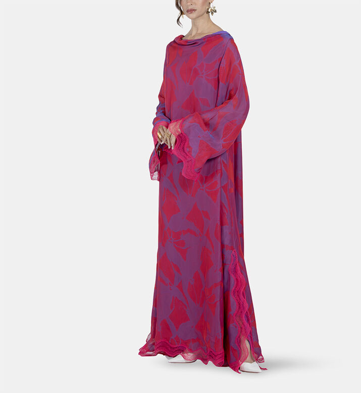 Moonlight Abaya, Purple, Model View