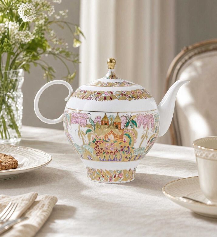 Imperial Apple Landscape Frieze Teapot, Model View