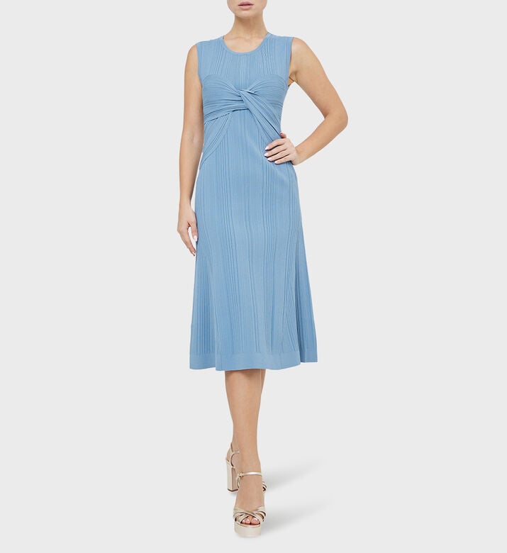 Variegated Rib Draped Midi Dress Variegated Rib Draped Midi Dress