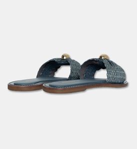 Arezzo Braided Slide Flat Sandals, Blue, Eu-40, Packshot View