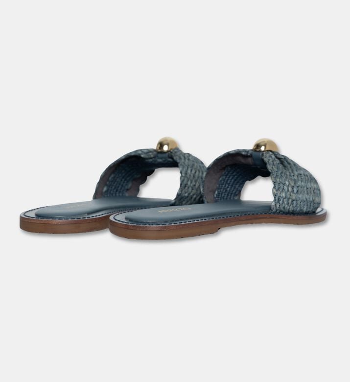 Arezzo Braided Slide Flat Sandals, Blue, Eu-40, Packshot View