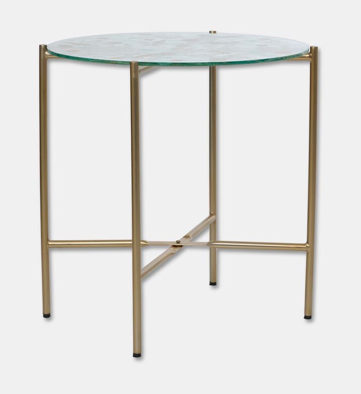 Home Deco and More Knock-down Stand Round-top Table, Clear, 44-cm, Packshot View