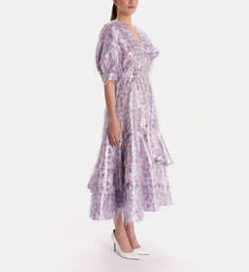 فستان مطرز بالريش