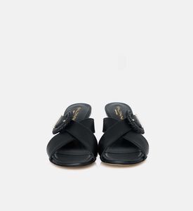 Leather High-heel Clogs