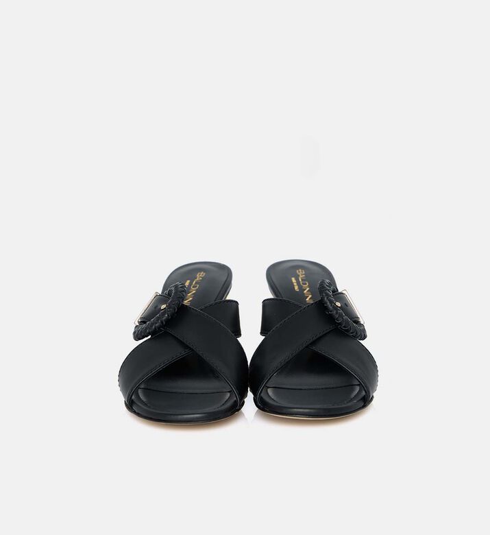 Leather High-heel Clogs