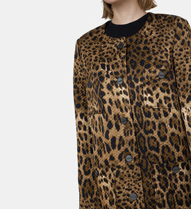 جاكيت بصف أزرار بطبعة حيوانات