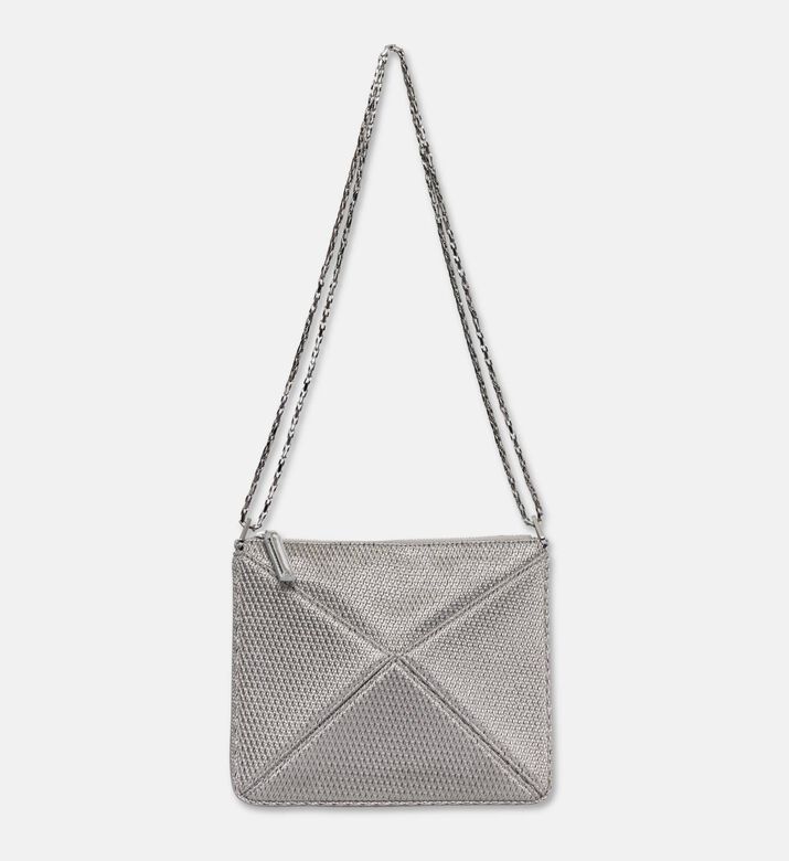 Mlouye Flex Suede Top Handle Mini Bag, Silver, Packshot View