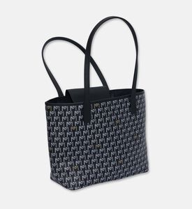 Maya.M All-over Monogram Medium Flap Tote Bag, Black, Packshot View