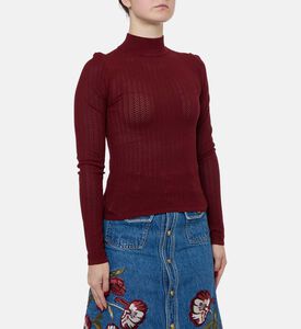 Alice and Olivia Knit High Neck Long-sleeve Top, Model View