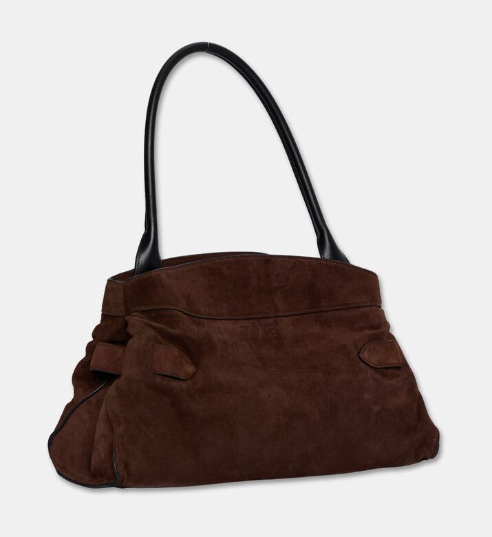Marc Jacobs Suede Top Handle Satchel Bag, Dark-brown, Packshot View