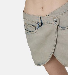 Cross-over Denim Mini Skirt